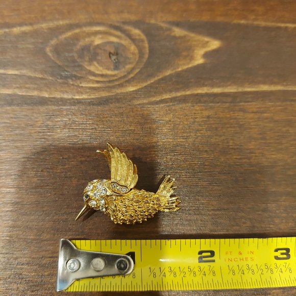 Vintage Gold Toned Tree Sprig & Humming Bird Brooch Bundle - Picture 6 of 6